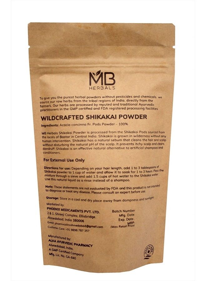 MB Herbals مسحوق شيكاكاي النقي 100 جرام | 3.5 أونصة | مسحوق قرون فاكهة الأكاسيا كونشينا 100% نقي - منظف ومكيف شعر طبيعي - Image 4
