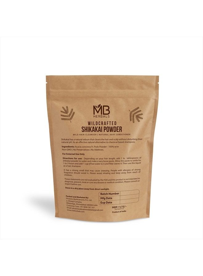 MB Herbals مسحوق شيكاكاي النقي 100 جرام | 3.5 أونصة | مسحوق قرون فاكهة الأكاسيا كونشينا 100% نقي - منظف ومكيف شعر طبيعي - Image 2