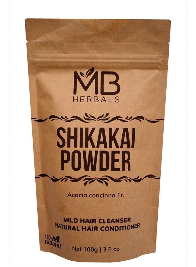 MB Herbals مسحوق شيكاكاي النقي 100 جرام | 3.5 أونصة | مسحوق قرون فاكهة الأكاسيا كونشينا 100% نقي - منظف ومكيف شعر طبيعي - Image 3