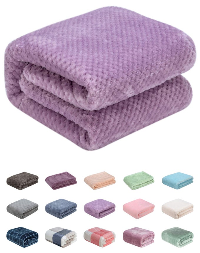 FUZZY THROW BLANKET PLUSH FLEECE BLANKETS FOR ADULTS TODDLER BOYS AND GIRLS WARM SOFT BLANKETS AND THROWS FOR BED COUCH SOFA TRAVEL AND OUTDOOR CAMPING THROW50X70 LLAVENDER