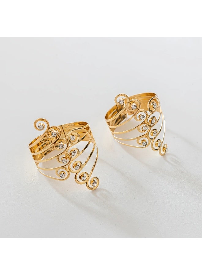 Goolsky 2pcs Luxury Metal Gold/Silvery Creative Wings and Rhinestones Design Curtain Tiebacks, Adjustable Elegant Skeleton Curtain Clasps for Bedroom, Living Room Curtains, Fine Workmanship, Strong and Durable, Add A Luxury Feeling to Your Home Decor - Image 2