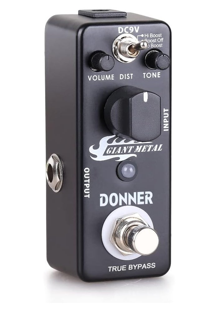 Donner Giant Metal Guitar Pedal - Boost Distortion Effect with 3 Modes - Image 2