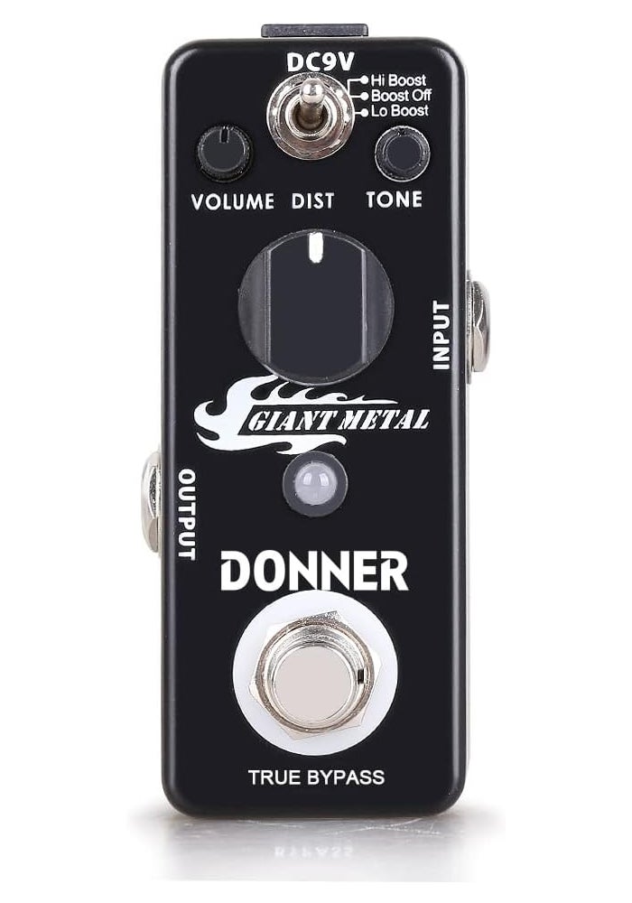 Donner Giant Metal Guitar Pedal - Boost Distortion Effect with 3 Modes - Image 3