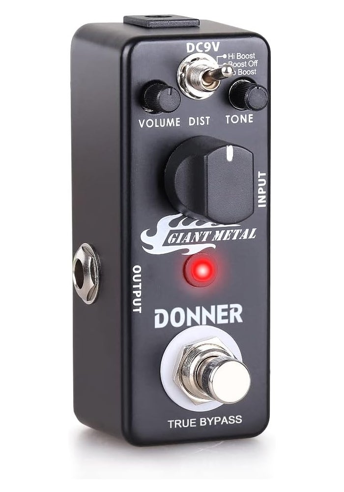 Donner Giant Metal Guitar Pedal - Boost Distortion Effect with 3 Modes - Image 5