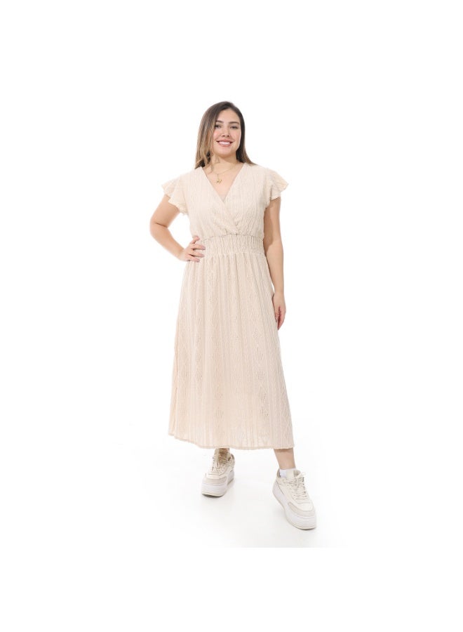 Coctail 4868-Dress-Beige - Image 1