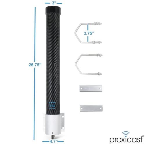 Proxicast Pro-Gain 4G / 5G MIMO Antenna - Wide-Band Omni-Directional for Cellular Modems & Routers on Verizon, ATT, T-Mobile, Telus, Bell Canada, Rogers, Movistar, Telcel, Claro (ANT-127-05M Carbon) - Image 3