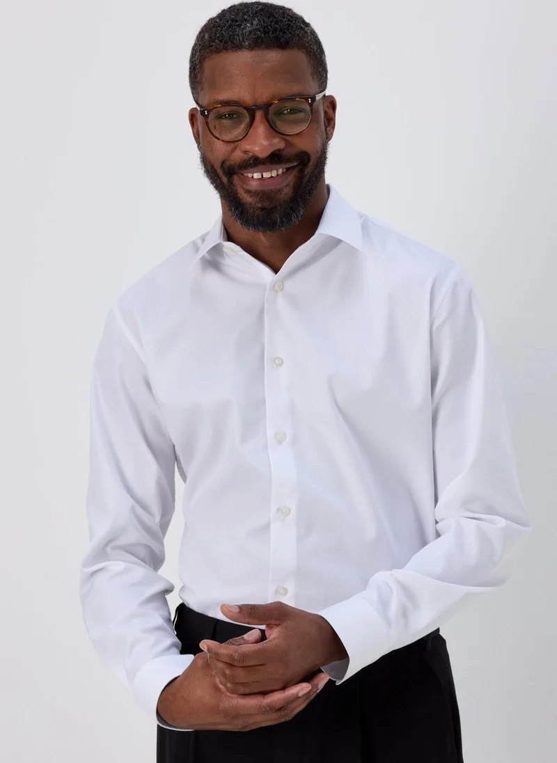 Matalan White Textured Formal Shirt