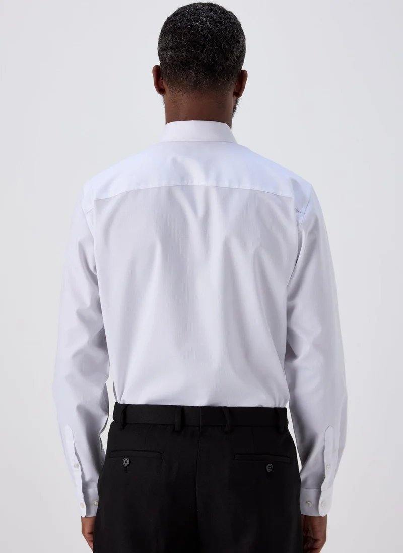Matalan White Textured Formal Shirt