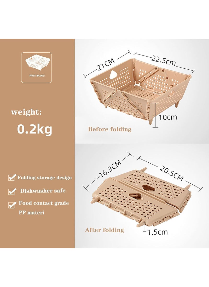 GION GION MultiFunctional Folding Drain Basket Plastic Storage Basket for Food Cosmetics Sundries Fruit and Vegetable Strainer Basket for Indoor Outdoor Collapsible Colander Drainage Basket 1Pcs  - Image 2