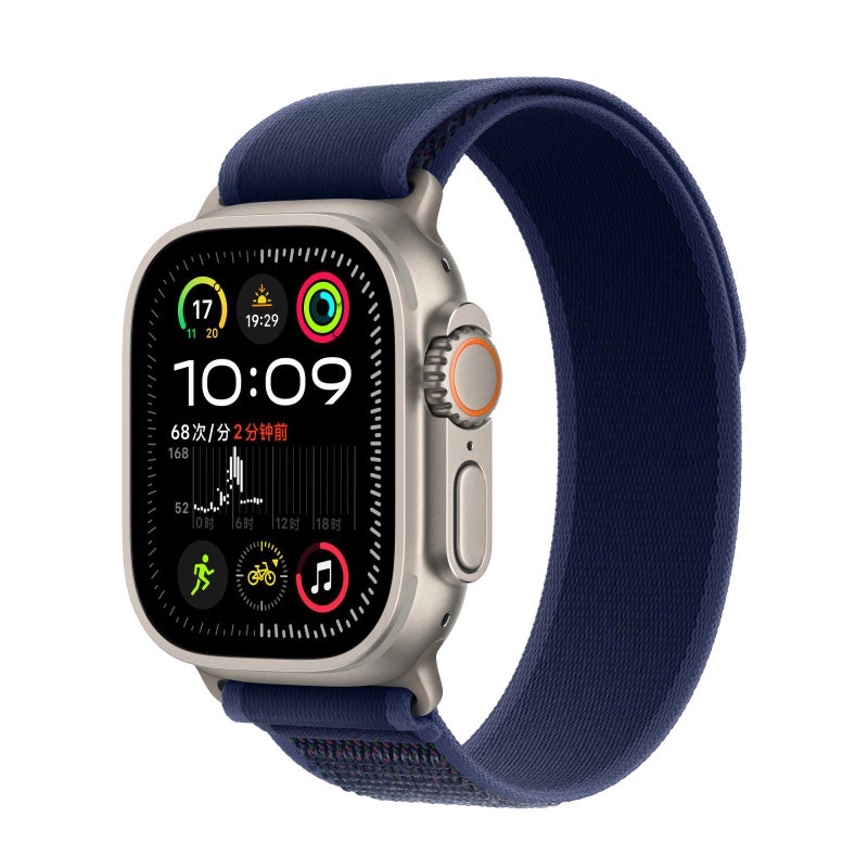erorex For Apple Watch 46Mm / 49Mm / 45Mm / 44Mm Trail Loop Nylon Watch Band(Blue + Natural Titanium Finish) - Image 1