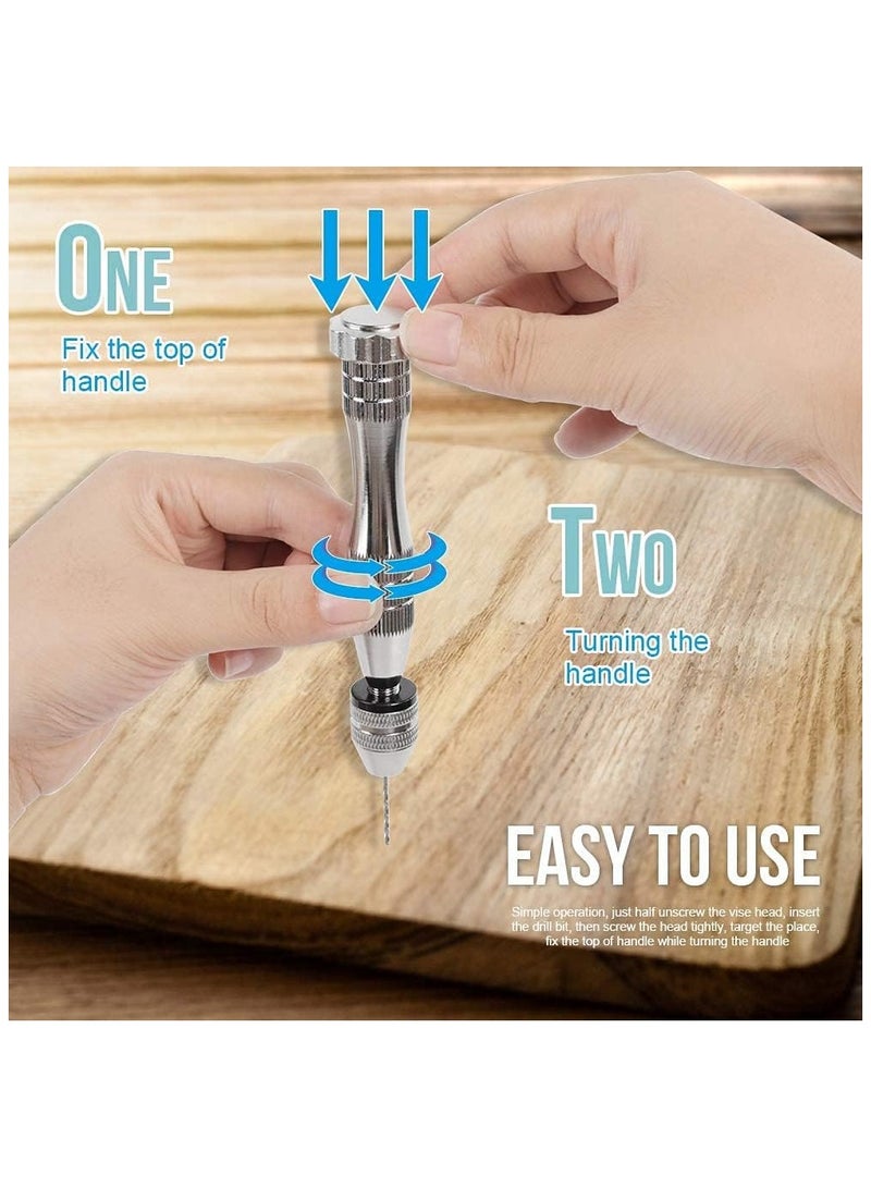 Vise Pin for Resin Casting Molds, Solid Hand Drill, Resin Drill with 10 Drill Bits, Precision Hand Drill Tools for Resin, Epoxy, Wood, Clay, and DIY Jewelry Making, Silver - Image 5