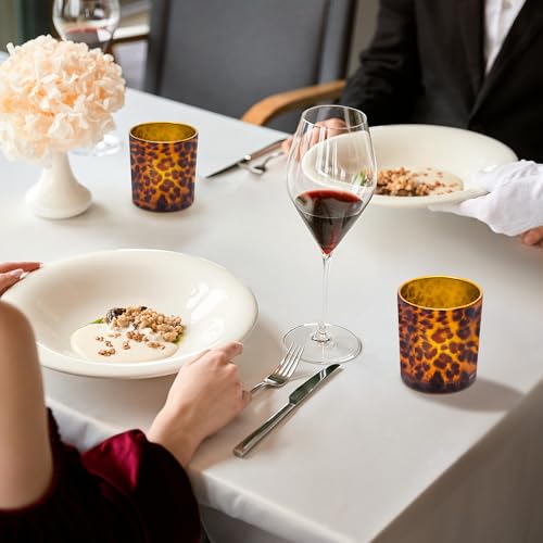 Toptime Votive Candle Holders, Leopard Print Tealight Candle Holder Set of 3, Unique Glass Candle Holder Cup Cheetah Tealight Holder for Christmas Table Centerpieces Valentines Day Decoration - Image 3