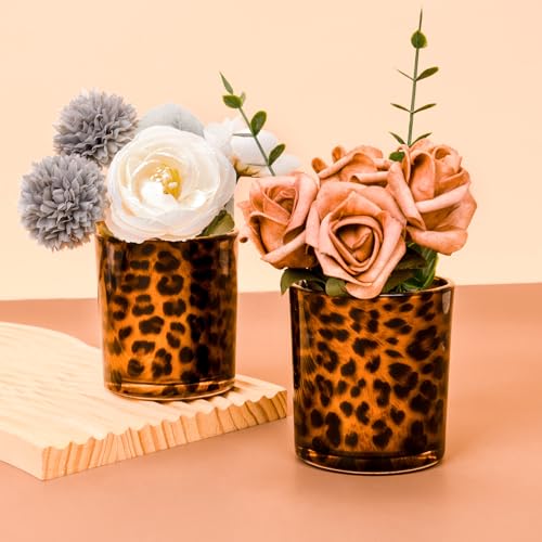 Toptime Votive Candle Holders, Leopard Print Tealight Candle Holder Set of 3, Unique Glass Candle Holder Cup Cheetah Tealight Holder for Christmas Table Centerpieces Valentines Day Decoration - Image 5