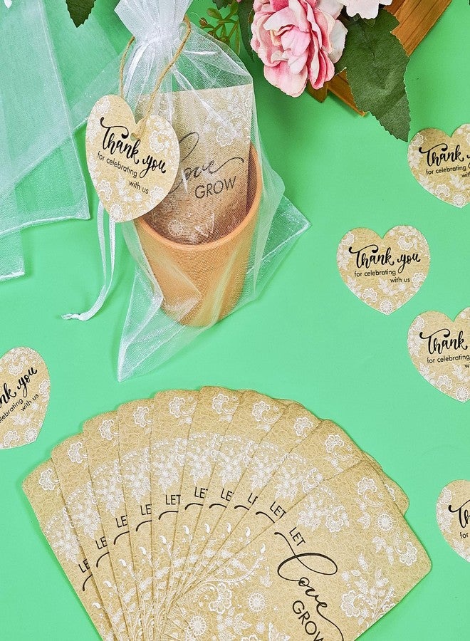 Cinrobiye 50 Sets Let Love Grow Wedding Favors for Guests Seed Packet Bags (Seed Not Include) with Tags & Labels Flowerpot for Bridal Shower Party Favors Bulk Wedding Souvenirs for Guests(Retro) - Image 4