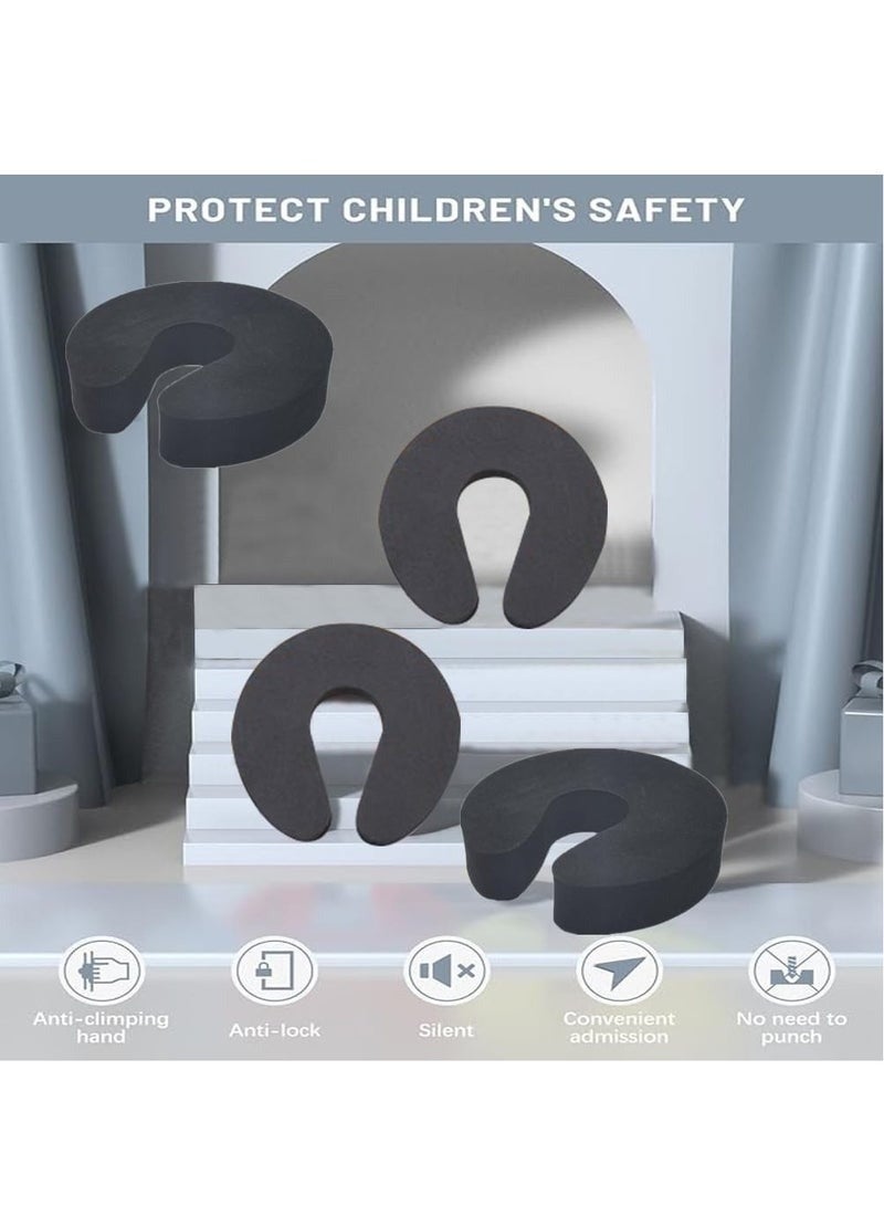 Happy Home 6Pcs Baby Proof Door Finger Pinch Guards | Soft Foam Door Stoppers for Kids & Pets | Prevent Door Slamming and Finger Injuries | Reusable & Easy to Install Safety Locks -Random Color - Image 2