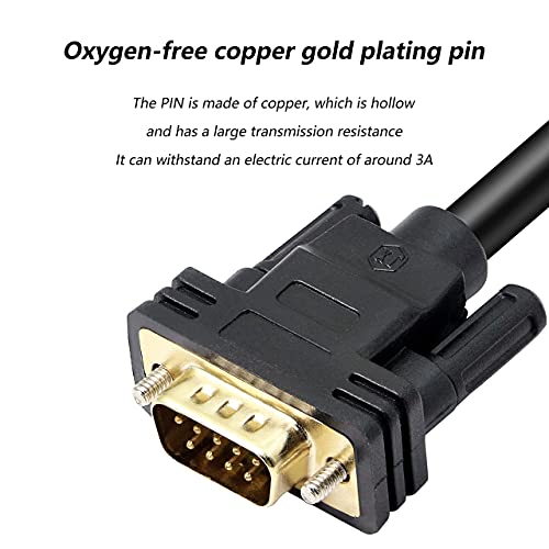 XMSJSIY DB9 Connector RS232 Serial Port Cable DB9 Adapters Solderless 9-Pin COM Port Breakout Replacement Cable Order:235 (Male) -1.5m/4.92Feet - Image 3