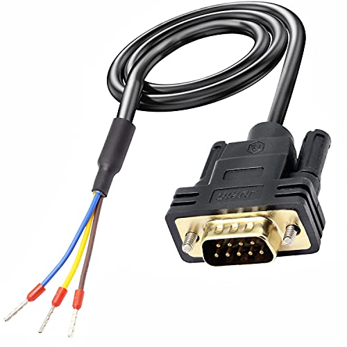 XMSJSIY DB9 Connector RS232 Serial Port Cable DB9 Adapters Solderless 9-Pin COM Port Breakout Replacement Cable Order:235 (Male) -1.5m/4.92Feet - Image 1