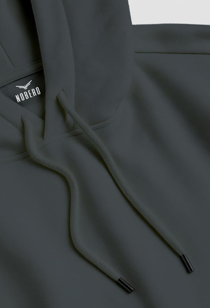 NOBERO Men's Cotton Blend Neck Hooded Regular Fit Sweatshirt (1M-TWHO-R0004-ElegantH_Graphite_3XL) - Image 4