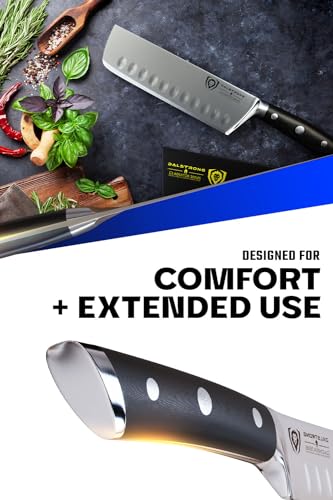 Dalstrong Nakiri Asian Vegetable Knife - 7" - Gladiator Series - Forged German High Carbon Steel - Black G10 Handle Kitchen Knife - Sheath Included - NSF Certified - Image 5
