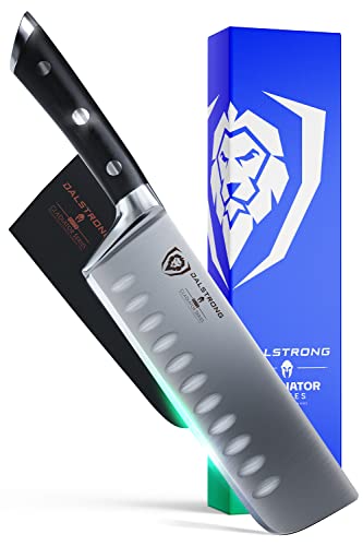 Dalstrong Nakiri Asian Vegetable Knife - 7" - Gladiator Series - Forged German High Carbon Steel - Black G10 Handle Kitchen Knife - Sheath Included - NSF Certified - Image 1