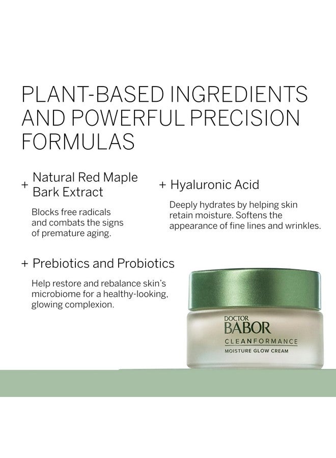 BABOR CLEANFORMANCE Moisture Glow Cream, Travel Daily Moisturizer with Light-Reflecting Pigments, Instant Glow and Hydration, Prebiotics & Probiotics Facial Cream, Radiant Even Complexion, 0.5 oz - Image 3