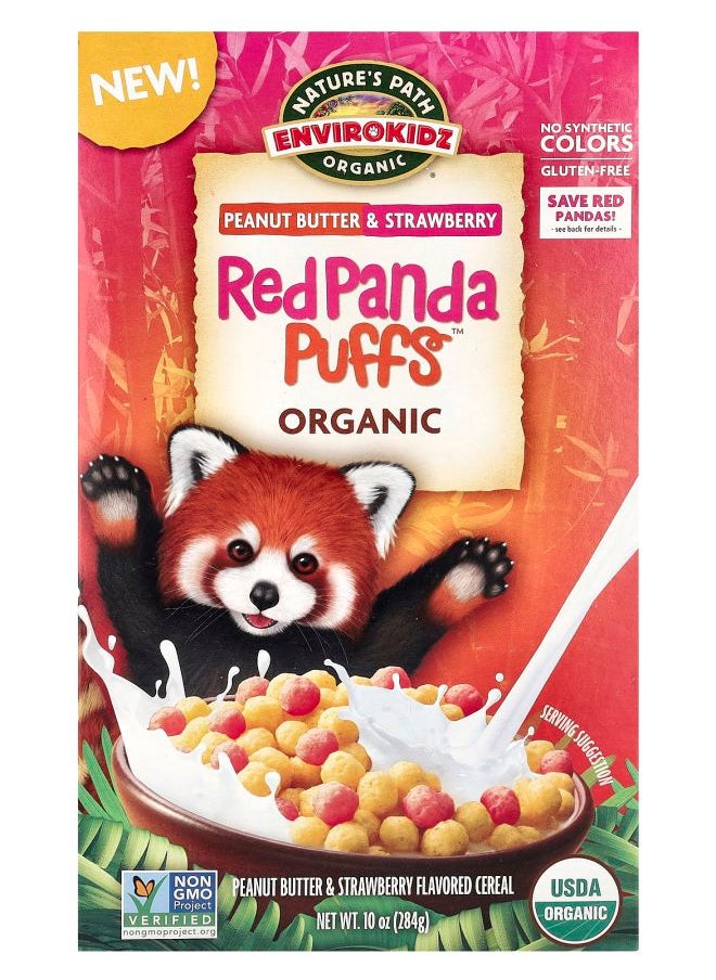 Nature's path - Organic Red Panda Puffs™ Cereal Peanut Butter & Strawberry 10 oz (284 g) - Image 1