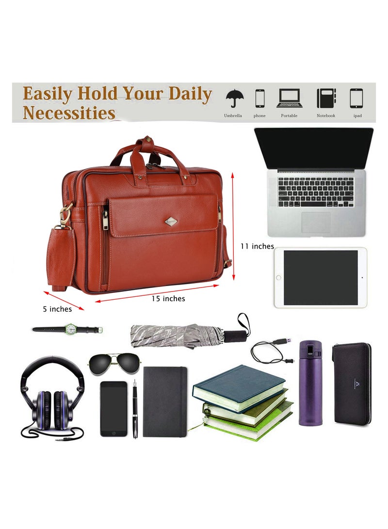 LAVERI LEATHER Genuine Leather Office And Travel Document Laptop bag Style 506  - Image 2