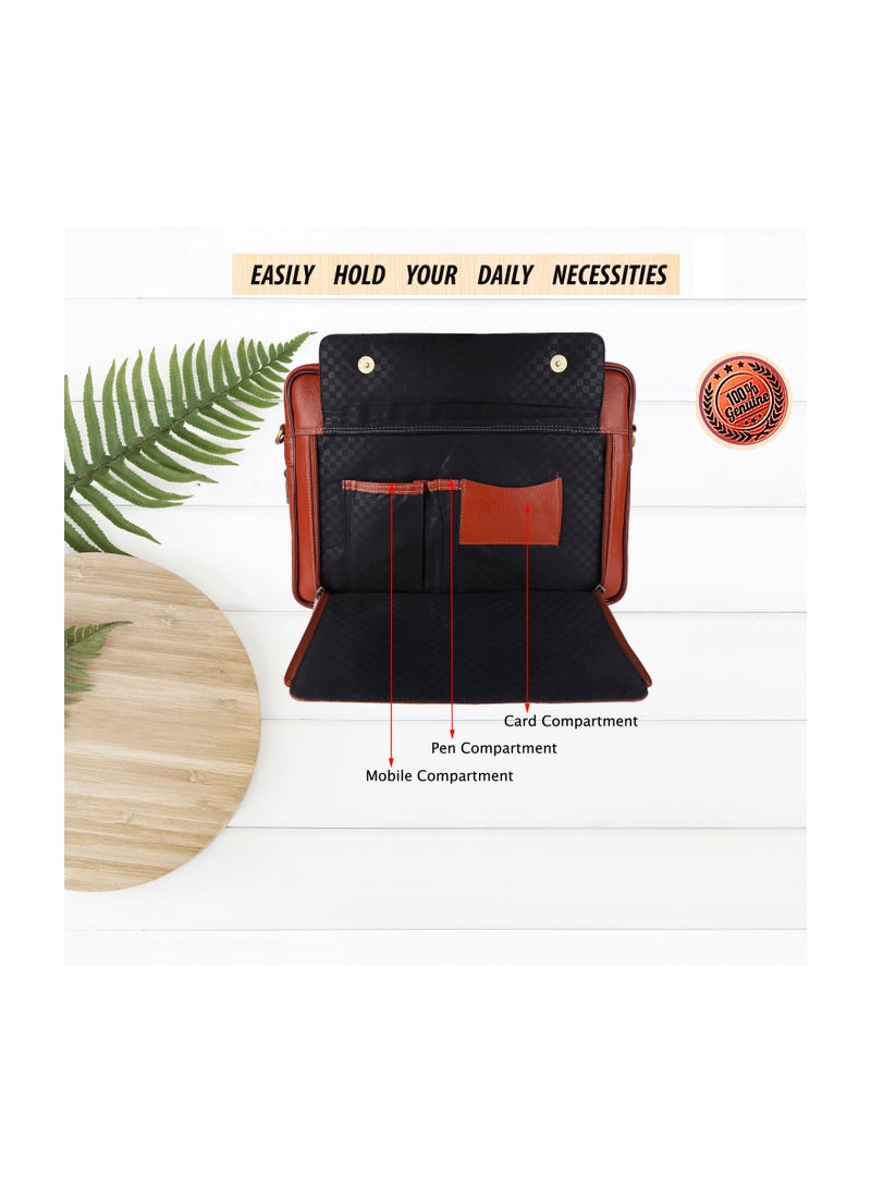 LAVERI LEATHER Genuine Leather Office And Travel Document Laptop bag Style 506  - Image 4