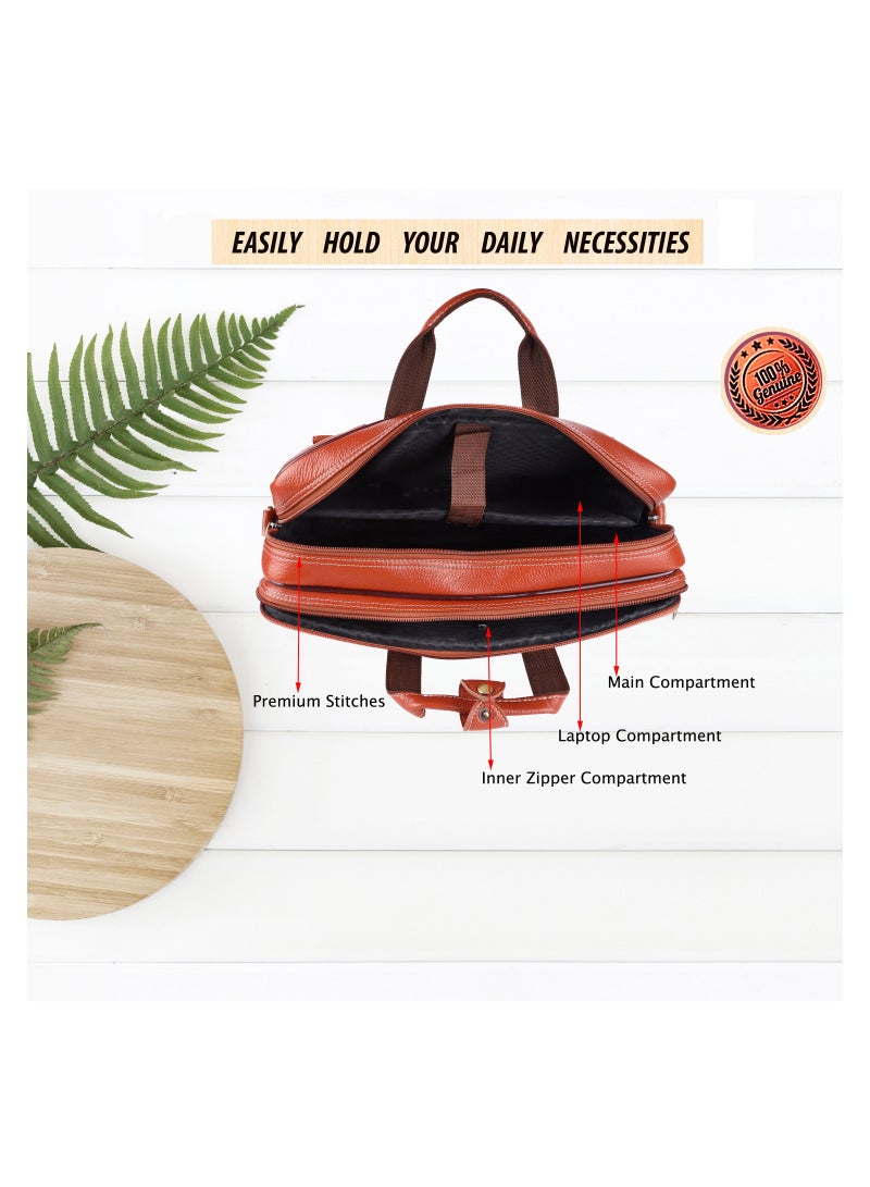 LAVERI LEATHER Genuine Leather Office And Travel Document Laptop bag Style 506  - Image 3