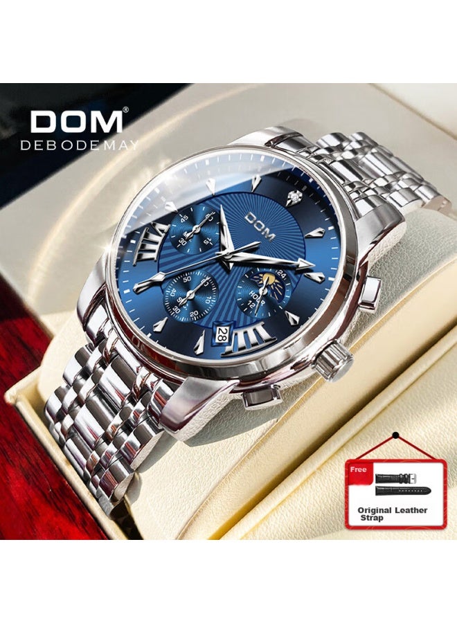 Dom Swiss Quality Watch For Men, Mechanical Style With Luminous Hands, Quartz Movement, Top Ten Brand Watches, New Year's Eve Gift For Husband - Image 1