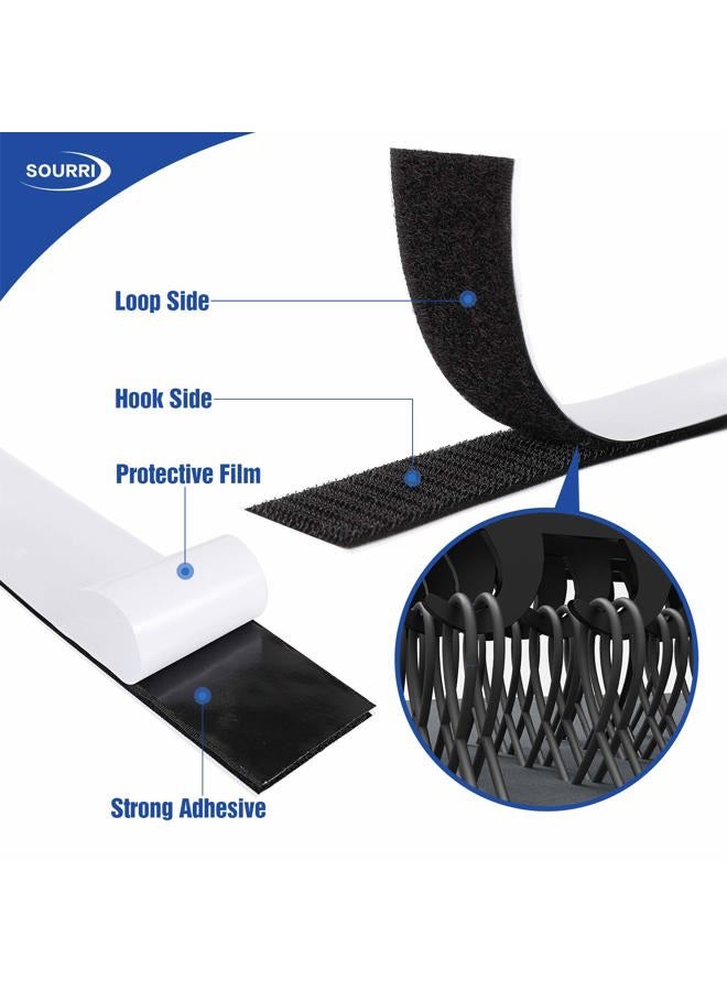 SOURRI 1 Inch x 26 Feet Hook and Loop Tape Sticky Back Fastener Roll, Nylon Self Adhesive Heavy Duty Strips Fastener for Home Office School Car and Crafting Organization - Image 4