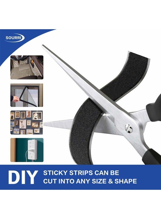 SOURRI 1 Inch x 26 Feet Hook and Loop Tape Sticky Back Fastener Roll, Nylon Self Adhesive Heavy Duty Strips Fastener for Home Office School Car and Crafting Organization - Image 2