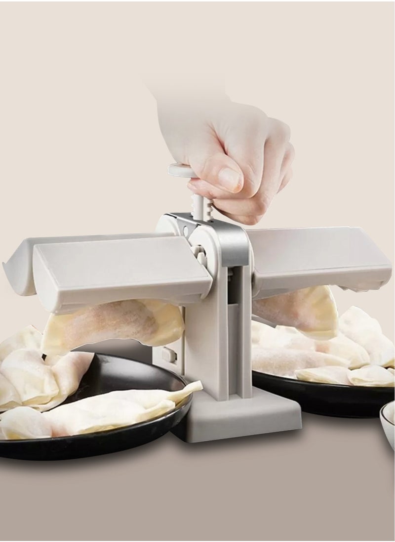 Asraar - Double Head Dumpling Molder – Efficient Dumpling Maker with Dual Molding Design, Easy-to-Use Kitchen Tool for Quick Dumpling Preparation, Ideal for Making Dumplings, Ravioli, and Pastries – Durable & Lightweight Food-Grade Material – Silver - Image 1