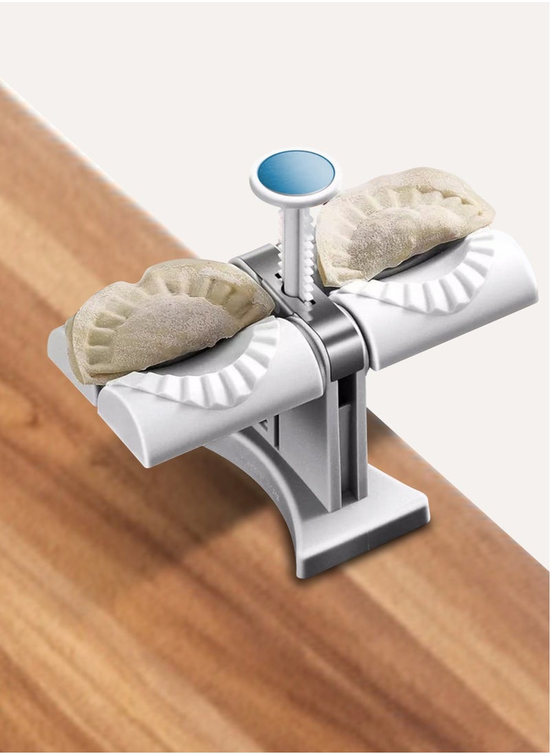 Asraar - Double Head Dumpling Molder – Efficient Dumpling Maker with Dual Molding Design, Easy-to-Use Kitchen Tool for Quick Dumpling Preparation, Ideal for Making Dumplings, Ravioli, and Pastries – Durable & Lightweight Food-Grade Material – Silver - Image 1