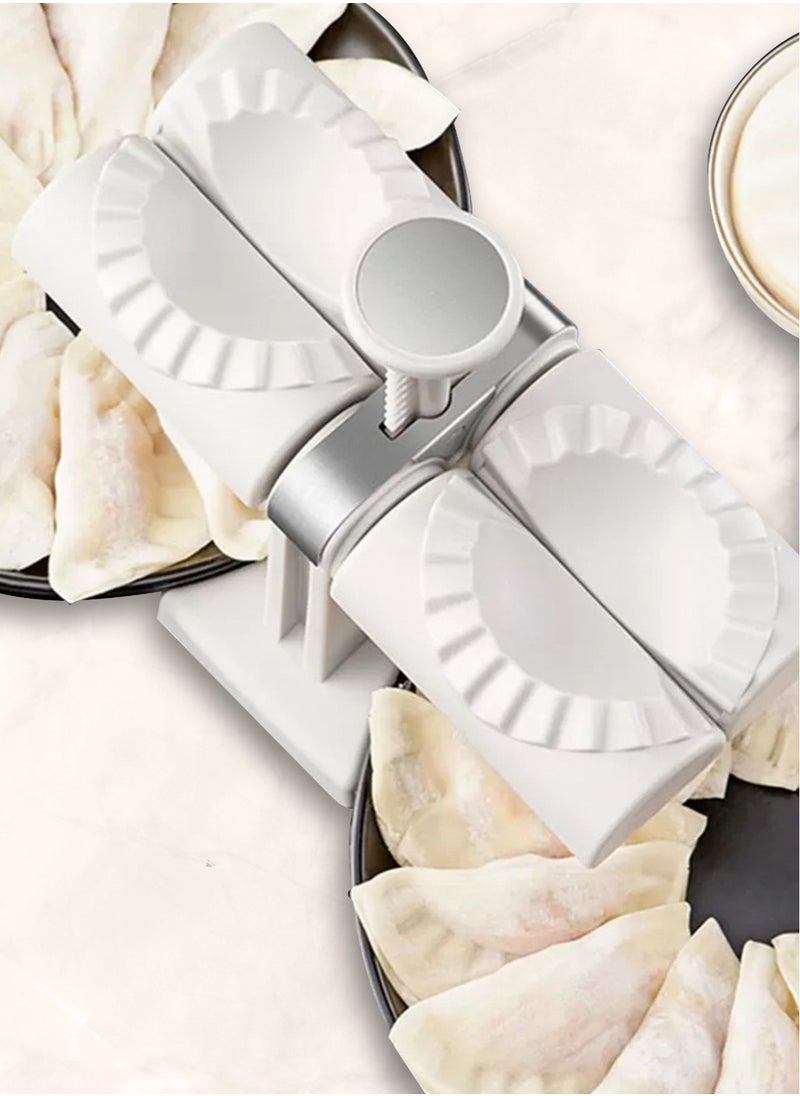Asraar - Double Head Dumpling Molder – Efficient Dumpling Maker with Dual Molding Design, Easy-to-Use Kitchen Tool for Quick Dumpling Preparation, Ideal for Making Dumplings, Ravioli, and Pastries – Durable & Lightweight Food-Grade Material – Silver - Image 1