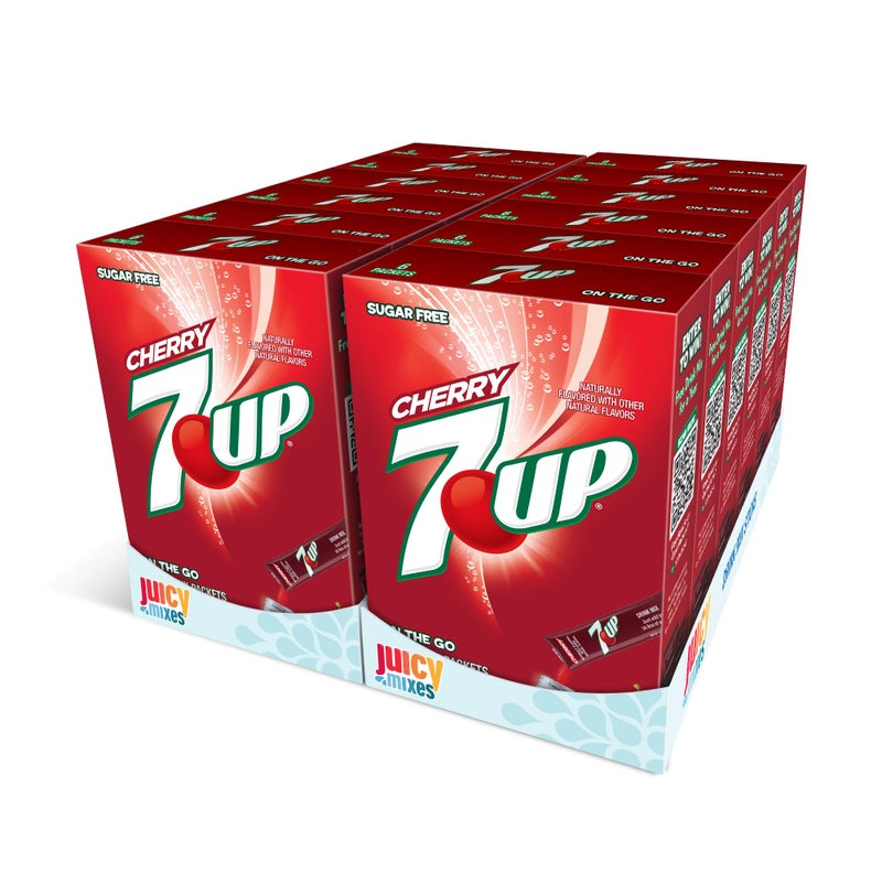7up مشروب مسحوق 7-UP - خالي من السكر ولذيذ (كرز، 72 عود) - Image 1