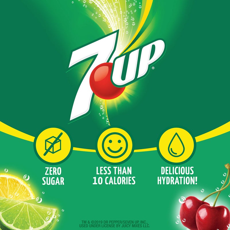 7up مشروب مسحوق 7-UP - خالي من السكر ولذيذ (كرز، 72 عود) - Image 2