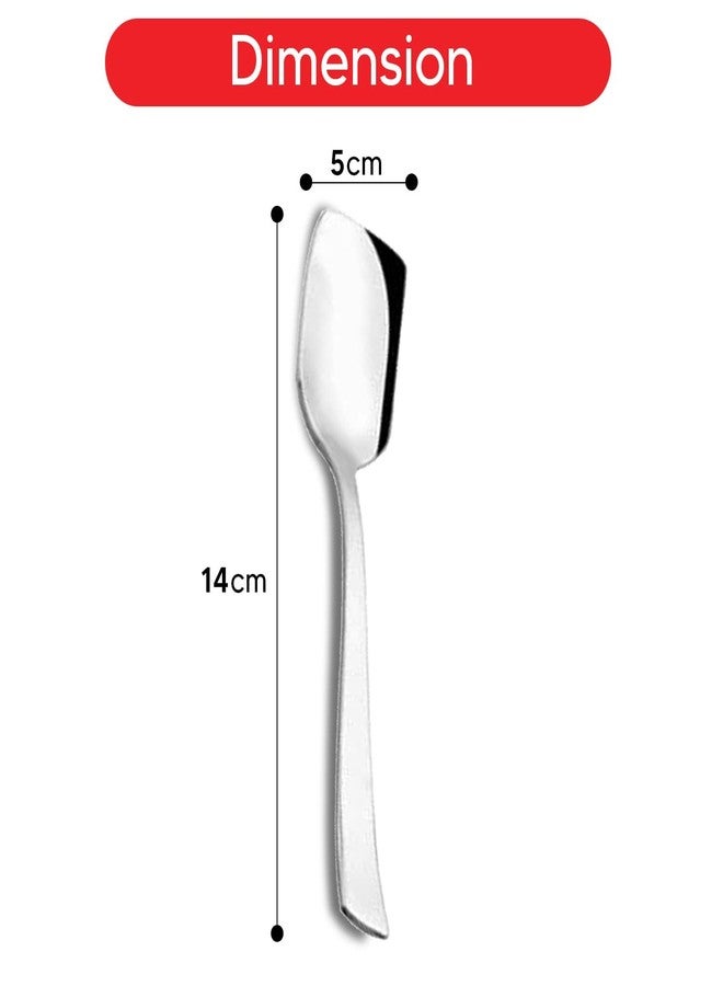 VishList Ice Cream Spoon Stainless Steel Set of 6 Icecream Spoons, Silverware Spoon Set, Dinner Spoon 13.5 cm, Food Grade Silverware for Home & Kitchen, Durable Stylish - Image 3
