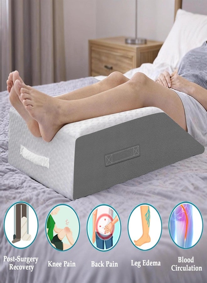 COLDHUNTER 10" Leg Elevation Pillows Memory Foam Leg Support Bed Wedge Pillow Leg Elevated for Sleeping, Leg Pillows Good for Back& Knee& Hip& Ankles - Image 2