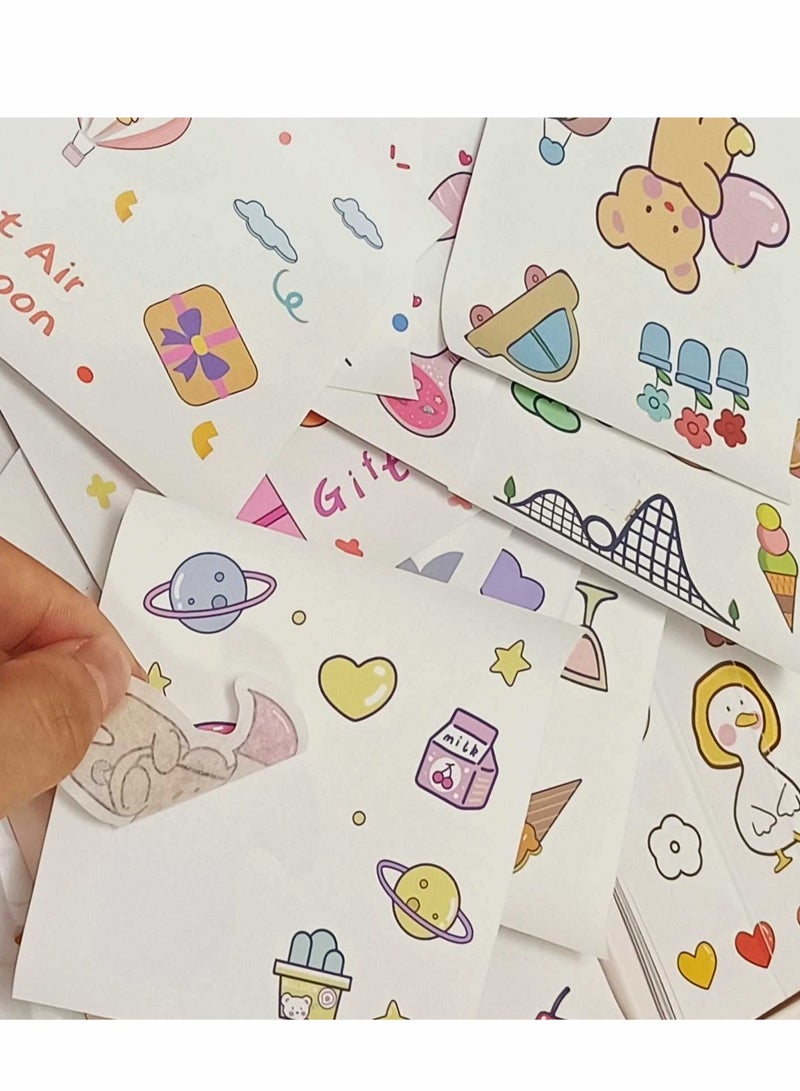 Excefore Kawaii Stickers Set - 100 Pcs Small Pieces Cute Cartoon Animal Cat Bear Duck Rabbit Scrapbook Sticker for Bullet Journaling Scrapbooking Album Planners Junk Notebook Decorative Kid DIY Arts Crafts - Image 4