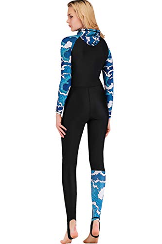 Micosuza Full Body One Piece Swimsuit Hooded Long Sleeves for Women - Image 4