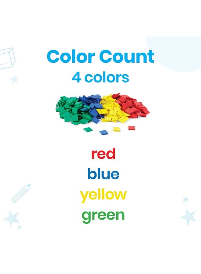 hand2mind hand2mind Foam Square Color Tiles, Color Sorting, Math Counters for Kids, Counting Manipulatives, Colored Foam Squares, Math Manipulatives, Bingo Chips, Game Tokens, Tiles Learning (Set of 400) - Image 2