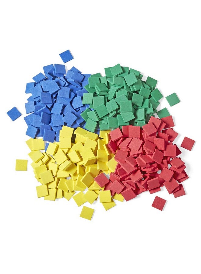 hand2mind hand2mind Foam Square Color Tiles, Color Sorting, Math Counters for Kids, Counting Manipulatives, Colored Foam Squares, Math Manipulatives, Bingo Chips, Game Tokens, Tiles Learning (Set of 400) - Image 1