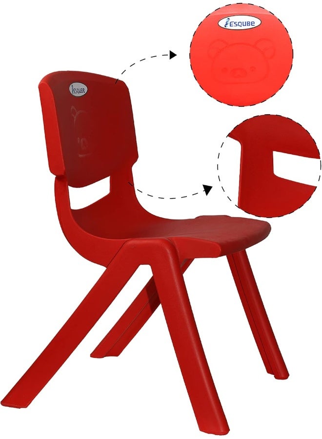 ESQUBE Esqube Baby Chair Kids Plastic School Study Chair Red Color  - Image 5