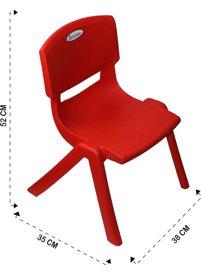 ESQUBE Esqube Baby Chair Kids Plastic School Study Chair Red Color  - Image 3