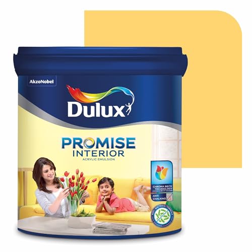 Dulux Promise Interior Emulsion Paint (1L, Yellow Rose) | Wall paint with Chroma Brite Technology for brighter longer-lasting colors | Rich finish | Anti-chalk | Water-based | 3-year warranty - Image 1