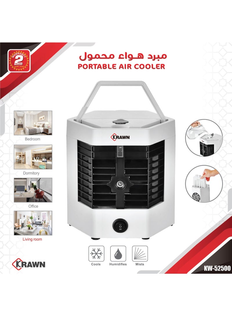 KRWAN Portable Mini Air Cooler Fan 3-in-1 Personal Air Conditioner, Humidifier and Air Purifier with Water Tank, Ice Container - Image 1