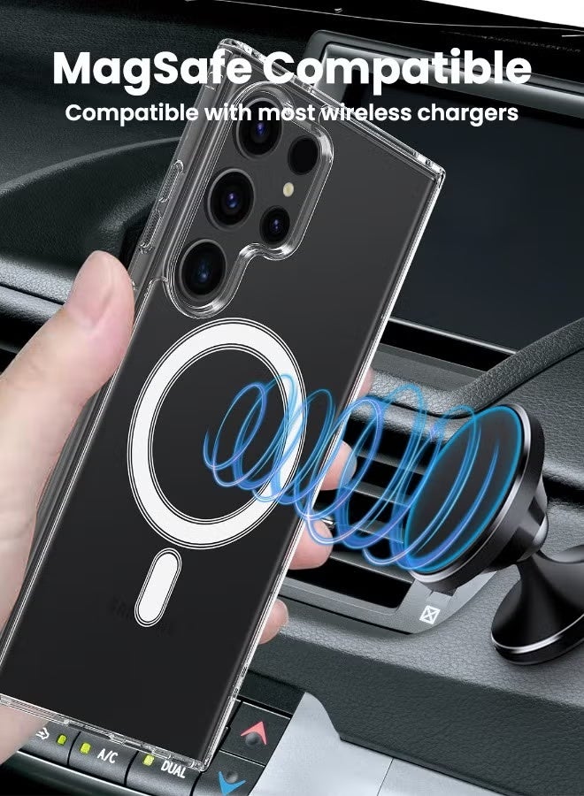 Samsung Galaxy S25 Ultra Case Crystal Clear [MagSafe Compatible] Protective Cover – Soft Silicone Edge & Shockproof PC Hard Back, Slim Anti-Drop Design for Galaxy S25 Ultra 6.9 inch - Image 2