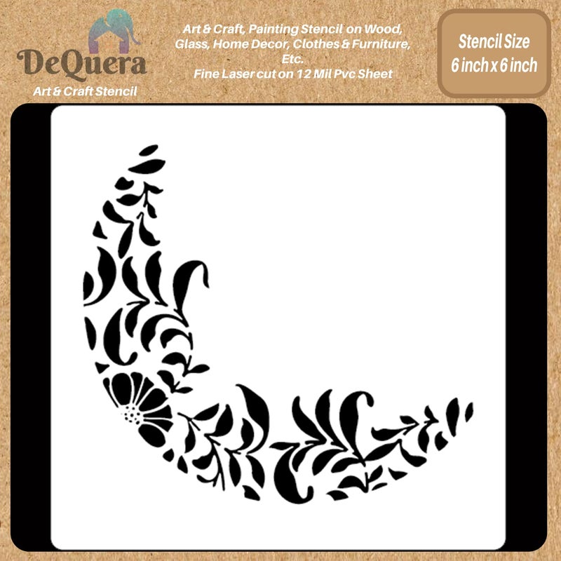 DeQuera Art Craft Stencil for Painting on Wood Funiture Wall use for Home Dcor Wardrobe Dcor Living Room Bedroom Study Room Size 6 x 6 inch D37 - Image 1
