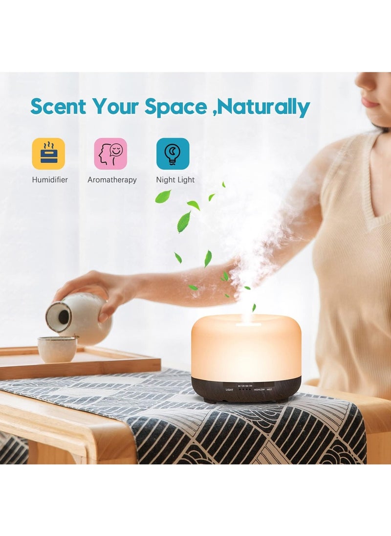YOUGE - 1000ml Essential Oil Diffuser-Humidifier,Aroma Diffuser for Home with 7 Colors Light,Remote Control Auto Off Ultrasonic Cool Mist Diffuser-Air Diffuser for Large Room,Bedroom,Office(Light Wood) - Image 1